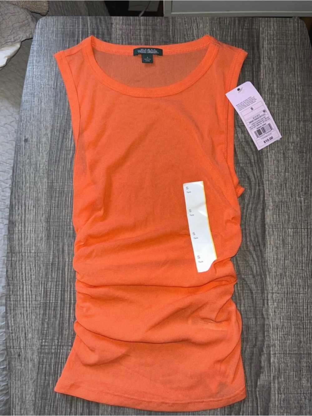 Orange Mesh Tank Top